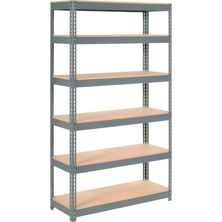 Global Industrial Extra Heavy Duty Shelving 48W x 24D x 84H With 6 Shelves, Wood Deck, Gry B2297285
